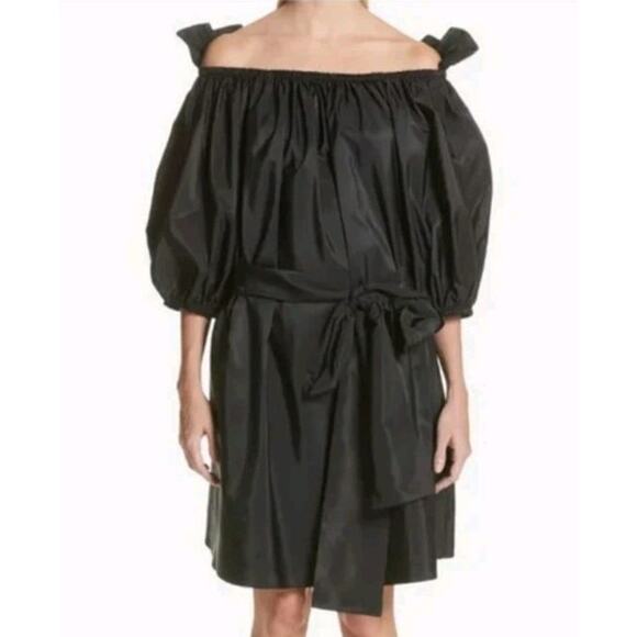 STELLA MCCARTNEY Black Reyna off-the-shoulder poplin dress Sz IT 42 US M (V1 - Picture 1 of 12
